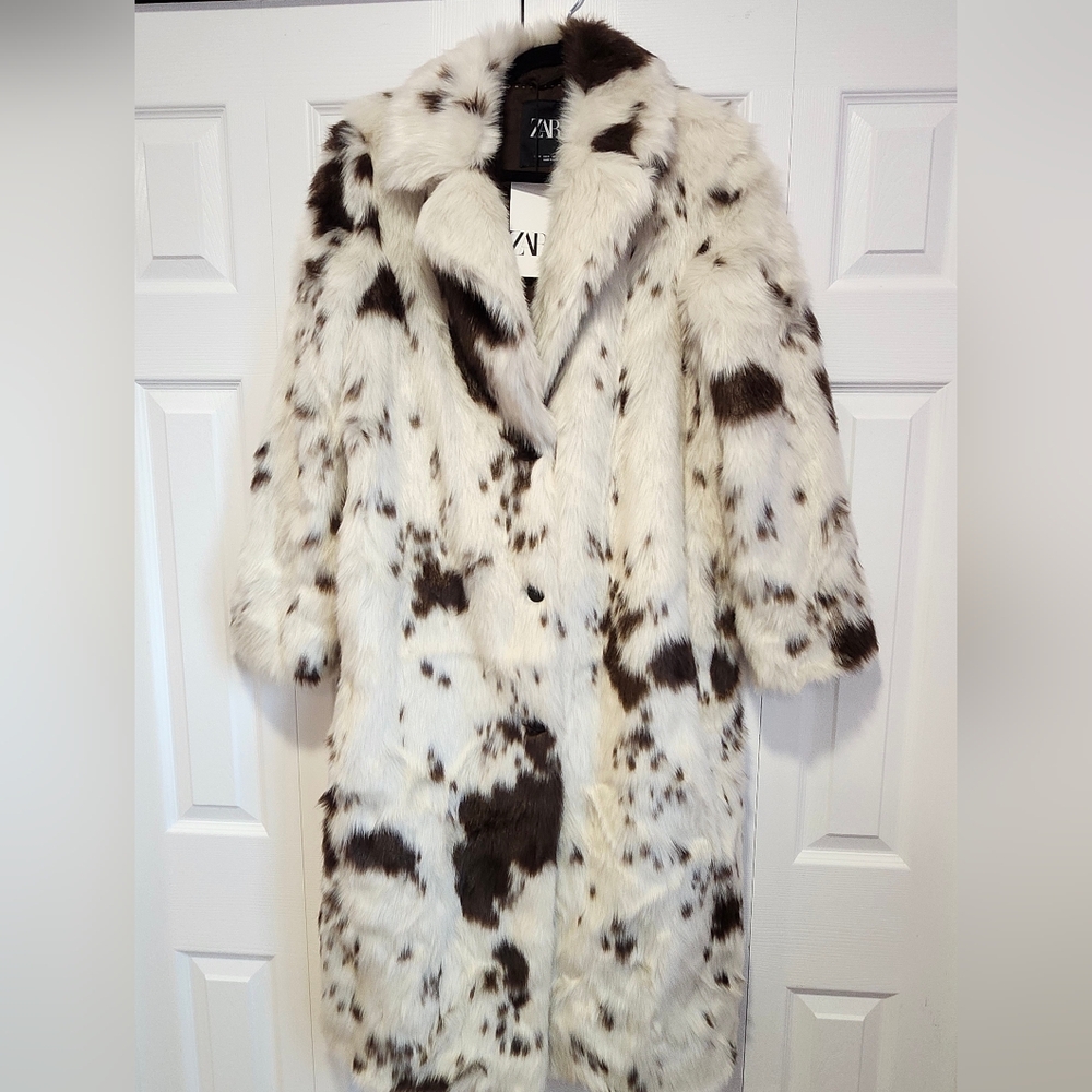 BNWT! Zara faux fur animal print coat - Picture 15 of 16